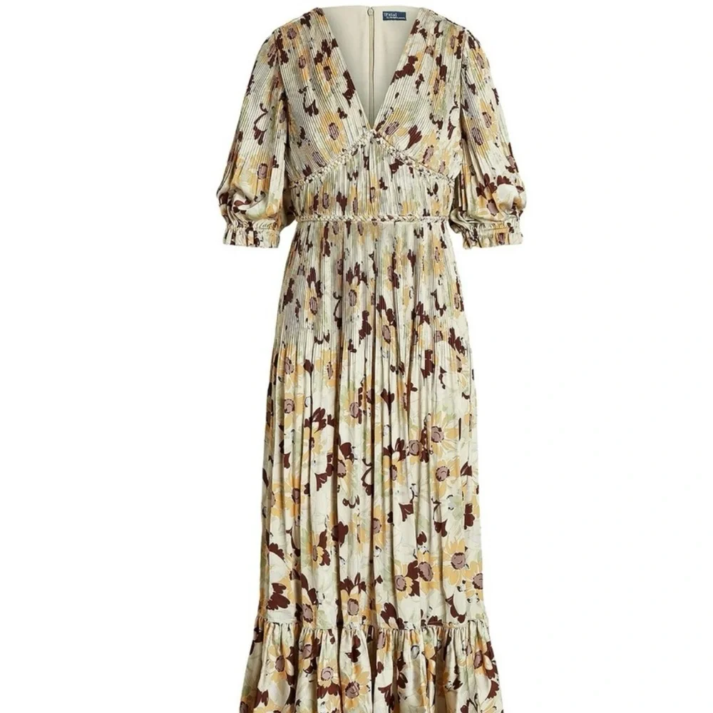 Polo Ralph Lauren Floral Maxi Dress in Cream and Brown - Picture 4 of 9